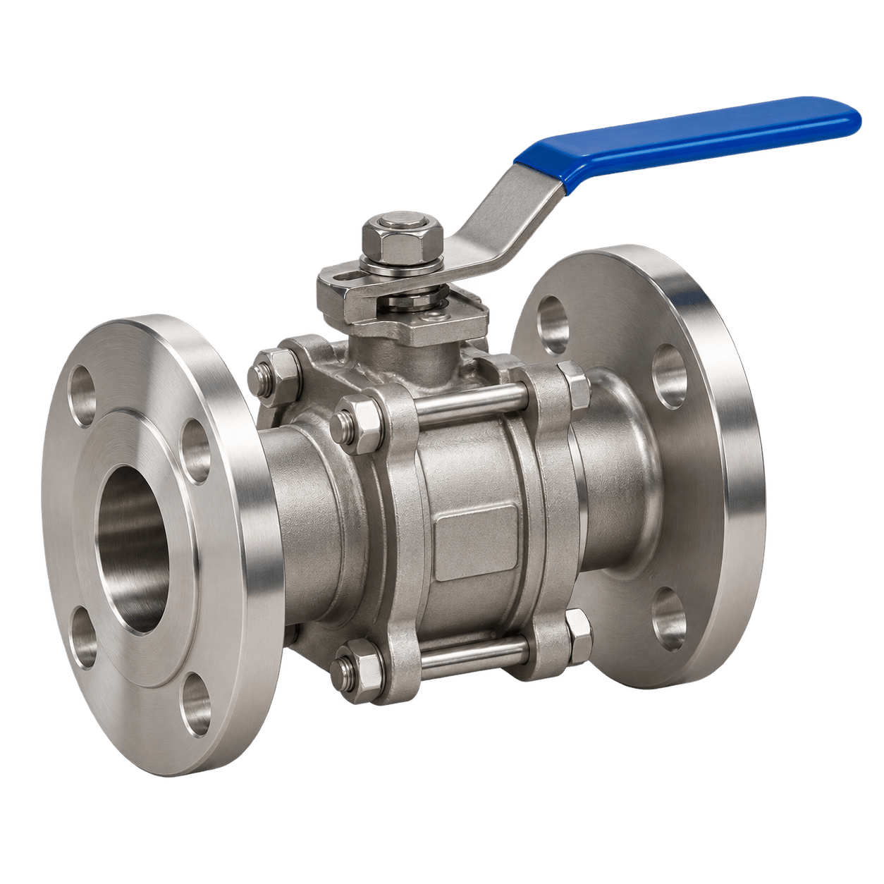 Stainless-steel industrial flanged ball valve